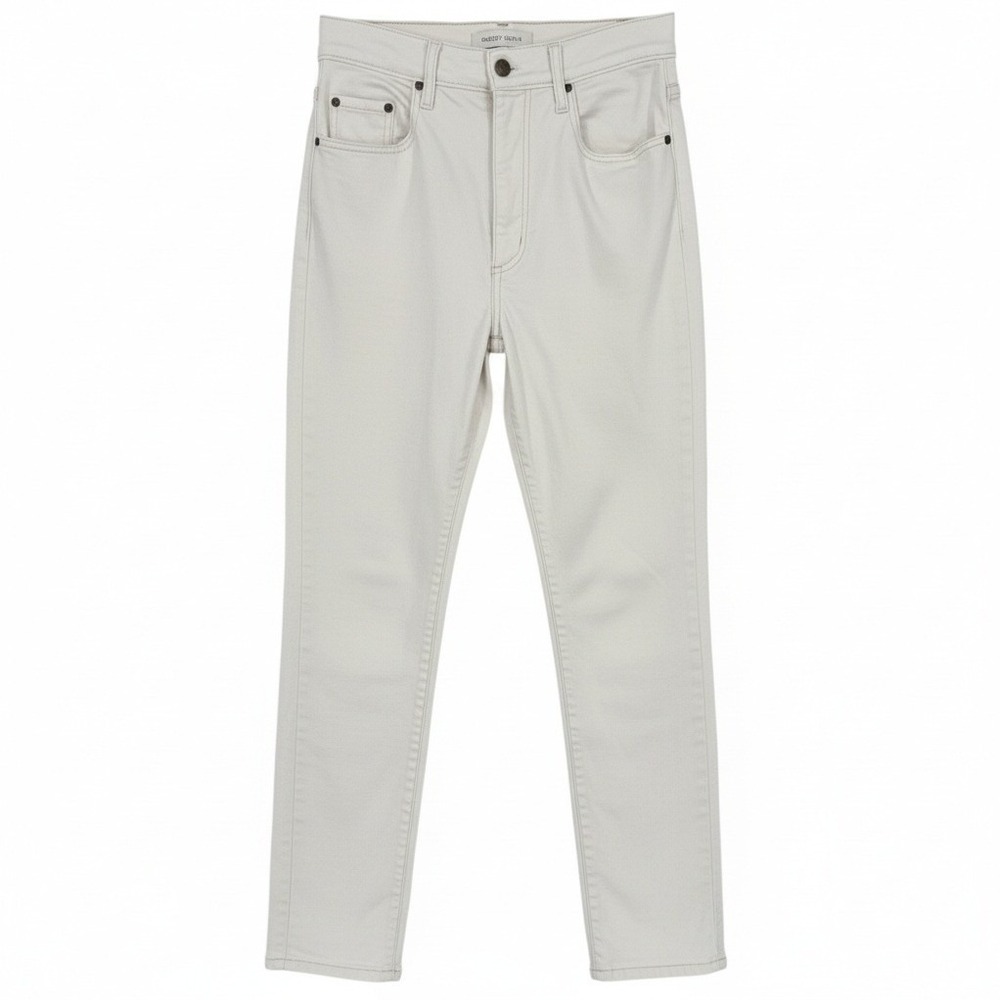 Nobody Denim Frankie Jean Ankle Stretch Chalk White Ultra High Rise Slim Fit 28